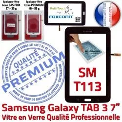 PREMIUM TAB3 Verre SM 7 Assemblée Tactile Qualité Ecran Noir T113 LCD Vitre LITE Prémonté Supérieure en Adhésif Noire SM-T113 Samsung Galaxy