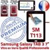 TAB3 LITE SM T113 Noire PREMIUM Prémonté Assemblée Adhésif Galaxy Samsung en Noir Tactile Verre 7 LCD Ecran SM-T113 Supérieure Vitre Qualité