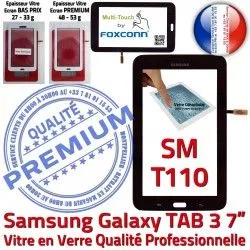 Qualité Vitre Galaxy SM Noir Noire Ecran Assemblée Samsung LITE Verre Tactile T110 TAB3 SM-T110 Prémonté LCD Adhésif Supérieure Tab3 en PREMIUM