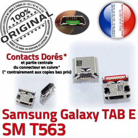 TAB E SM T563 USB Samsung Galaxy Prise Chargeur de charge Dorés Dock à SLOT souder Qualité TAB-E Connector ORIGINAL MicroUSB SM-T563 Pins Fiche
