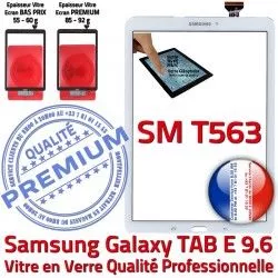 Blanche Tactile Adhésif Vitre Verre Assemblé SM-T563 Ecran 9.6 Qualité Galaxy T563 Samsung TAB-E B Assemblée PREMIUM Supérieure Blanc SM