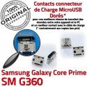 Samsung Prime SM G360 Micro USB à charge SM-G360 de Dock Core Connector Chargeur Dorés ORIGINAL Qualité Prise Pins MicroUSB Galaxy souder Fiche