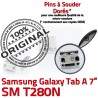 Galaxy Tab-A SM-T280N Prise USB MicroUSB Chargeur Dorés SLOT TAB-A Connector à ORIGINAL Dock souder de Samsung Pins Qualité charge Fiche