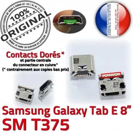 Samsung Galaxy Tab E T375 USB de Pins Connector Prise souder Chargeur charge Dorés inch à ORIGINAL Connecteur TAB Dock Micro 8 SM