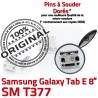 Samsung Galaxy Tab E T377 USB inch Pins Connector 8 Micro SM à souder Dock Prise Dorés ORIGINAL TAB charge Connecteur de Chargeur