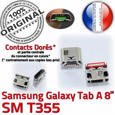 Samsung Galaxy Tab A T355 USB SM à souder inch Connector ORIGINAL Pins de charge Dorés Prise Dock Micro Connecteur 8 TAB Chargeur