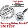 Samsung Galaxy Tab-A SM-T357 USB ORIGINAL Prise Chargeur Fiche souder TAB-A à Qualité de Dock SLOT Pins charge Dorés MicroUSB Connector