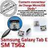TAB E SM T562 USB Samsung Galaxy Fiche de SM-T562 charge Pins SLOT souder TAB-E MicroUSB Chargeur Prise ORIGINAL Qualité Dock Connector à Dorés