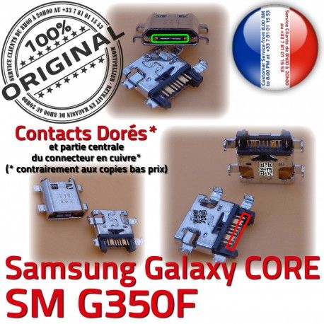 Samsung Core SM G350F Micro USB Prise Fiche Qualité Plus Galaxy Pins Dock SM-G350F de Chargeur Dorés Connector à ORIGINAL MicroUSB charge souder