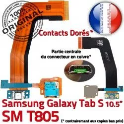 Charge SD S Port Doré Ch Mémoire Connecteur Micro TAB Chargeur Qualité TAB-S Galaxy Prise ORIGINAL de Samsung Nappe Lecteur SM-T805 USB