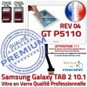 Galaxy TAB 2 GT-P5110 REV R 04 B en Adhésif Assemblée Prémonté Blanche PREMIUM Ecran Qualité Verre 10.1 Vitre Tactile TAB2 P5110 GT Samsung LCD