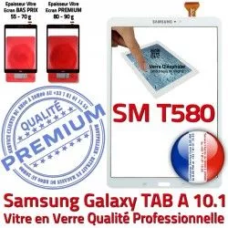 Verre Samsung SM PREMIUM 911-2D séries aux Blanche T580 Colle Pro UV Galaxy Supérieure Vitre Résistante Blanc TAB-A Chocs en Ecran 10.1 Tactile Qualité