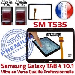 PREMIUM Tab4 Vitre TAB4 Samsung Adhésif Écran Qualité en Complet SM-T535 Verre Tactile Assemblée Complète Prémonté Noire Galaxy Noir