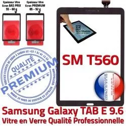 PREMIUM T560 Verre Noire Supérieure Noir SM Vitre Adhésif Qualité Tactile 9.6 Galaxy Assemblé Samsung Ecran Assemblée SM-T560 TAB-E