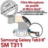 SM-T311 Micro USB TAB3 Charge ORIGINAL 3 Contacts SM OFFICIELLE TAB Galaxy Chargeur Réparation MicroUSB Qualité Nappe Connecteur Samsung T311 de Dorés