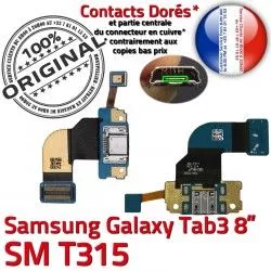 Réparation Chargeur Qualité Nappe Charge Contacts SM Connecteur Dorés Galaxy TAB T315 Ch de 3 SM-T315 Samsung OFFICIELLE TAB3 MicroUSB ORIGINAL