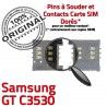 Samsung GT c3530 S Dorés Prise OR ORIGINAL Connector SIM Card Contacts SLOT Lecteur Carte souder à Reader Connecteur Pins