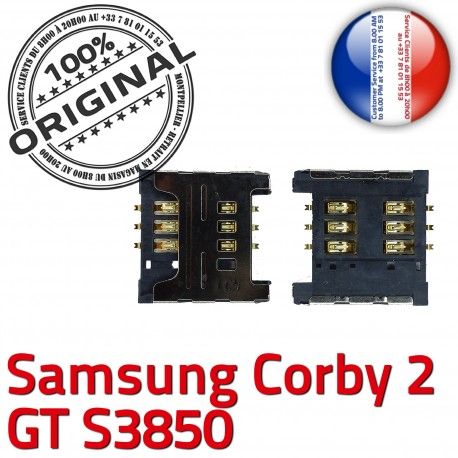 Samsung Corby 2 GT s3850 S Card ORIGINAL Contacts SIM souder OR Dorés SLOT Connecteur Reader Prise à Connector Pins Carte Lecteur