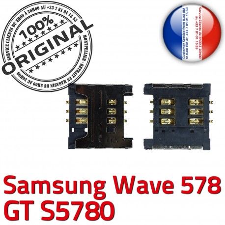 Samsung Wave 578 GT s5780 S Card Lecteur souder Connector SIM OR Contacts Dorés Reader Pins à ORIGINAL Prise SLOT Connecteur Carte