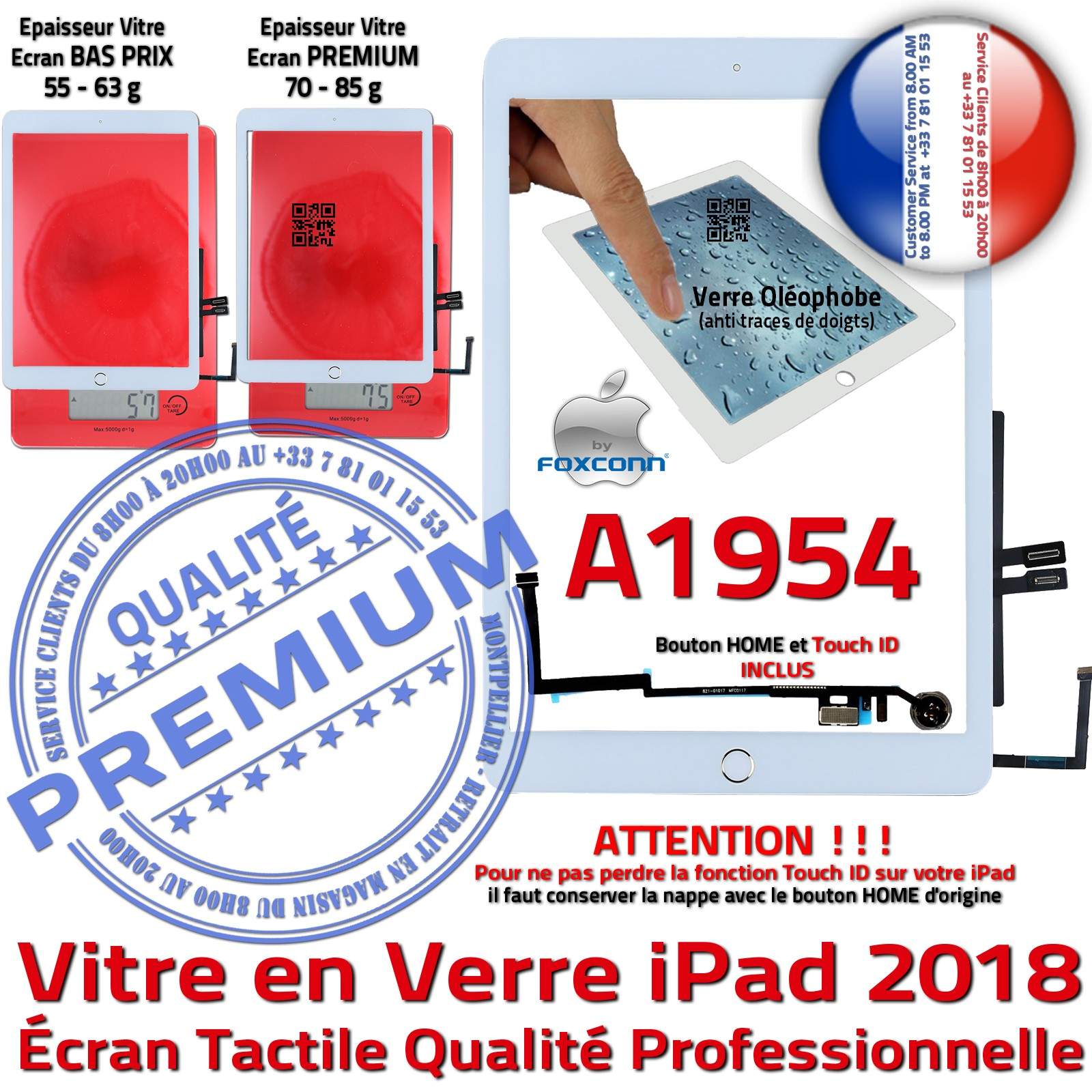 iPad 9.7 2018 6ème génération Verre Trempé ESR Protection Vitre Ecran Apple  Oléophobe Anti-Rayures Chocs Filtre Lumière Bleue UV