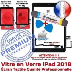 Noire Bouton Oléophobe inch Réparation PACK iPad N Qualité PREMIUM Démontage Verre Vitre 9.7 KIT Outil Adhésif 2018 Nappe HOME Precollé Tactile