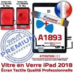 Vitre Tactile - PACK HOME PREMIUM Adhésif N Noire A1893 Réparation KIT Bouton Verre Precollé Oléophobe Qualité Démontage Outils 6 iPad