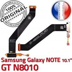 GT-N8010 Charge NOTE OFFICIELLE Dorés Nappe GT de Chargeur USB Contacts Micro Qualité Réparation MicroUSB ORIGINAL N8010 Samsung Galaxy Connecteur