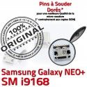 Samsung Galaxy NEO+ i9168 USB souder Micro Connector Pins Plus Dock Qualité Chargeur Connecteur Prise à ORIGINAL charge Dorés GT