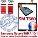 Galaxy TAB A6 2016 SM-T580 N TAB-A6 Noire aux Noir Tactile Chocs en Qualité Résistante PREMIUM Supérieure Vitre Verre 10.1 inch Ecran