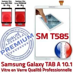 2016 Chocs B PREMIUM aux Verre Supérieure Ecran Galaxy Résistante SM-T585 Vitre Tactile TAB-A6 A6 inch 10.1 Qualité Blanc Blanche TAB