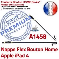 Tablette Flex iPad4 Poussoir iPad Nappe 4 Apple A1458 Châssis Adhésif Remplacement Autocollant Home Bouton Qualité Réparation Accueil