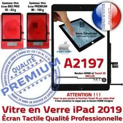 Ecran Monté Adhésif HOME 2019 A2197 Nappe Verre Tablette IC Oléophobe Caméra iPad Qualité Réparation Vitre Noir Tactile Fixation