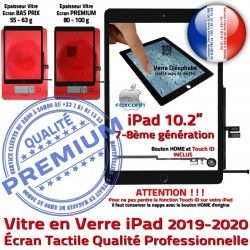Nappe iPad Vitre HOME in Remplacement Oléophobe Noir 10.2 Verre Qualité Tactile Precollé inch Ecran 2019-2020-2021 Adhésif PREMIUM