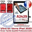 iPad 2020 A2429 Noir IC Qualité Tablette Caméra Réparation Ecran Oléophobe Verre HOME Tactile Monté Nappe Adhésif Vitre Fixation