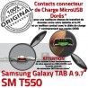 Samsung TAB A SM-T550 Galaxy C Réparation Charge SM USB Contacts Connecteur Nappe ORIGINAL de OFFICIELLE Micro T550 Qualité Chargeur Doré