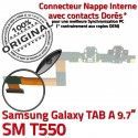 Samsung TAB A SM-T550 Galaxy C T550 SM Chargeur Connecteur USB Charge de OFFICIELLE Doré Réparation Qualité Micro Nappe Contacts ORIGINAL