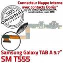 SM-T555 TAB A Micro USB Charge OFFICIELLE de Connecteur Nappe Chargeur Galaxy Contact SM T555 Samsung MicroUSB Doré Réparation ORIGINAL Qualité