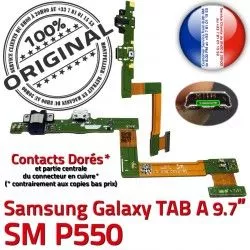 Contact ORIGINAL TAB Qualité MicroUSB Samsung Nappe Chargeur de P550 A Doré Réparation SM OFFICIELLE Charge C Connecteur Galaxy SM-P550