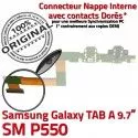 Samsung Galaxy TAB A SM-P550 C Chargeur ORIGINAL OFFICIELLE de Doré Réparation Qualité P550 Connecteur SM MicroUSB Charge Contact Nappe