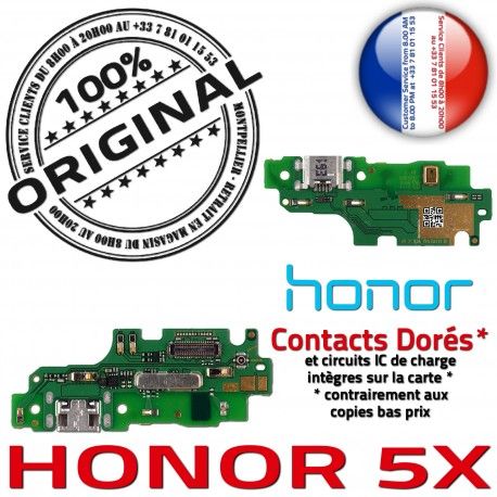 Honor 5X PORT Charge USB Antenne Téléphone Prise JACK ORIGINAL RESEAU Micro Chargeur Microphone OFFICIELLE Câble Nappe Qualité
