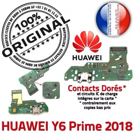 Huawei Y6 Prime 2018 Charge ORIGINAL Antenne Chargeur Nappe Connecteur USB SMA PORT Qualité Microphone Honor Téléphone Prise