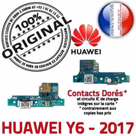 Huawei Y6 2017 JACK écouteurs Antenne ORIGINAL Audio Câble Microphone Téléphone Nappe Charge Qualité DOCK de USB PORT Chargeur