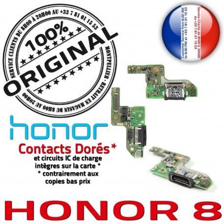 Honor 8 Charge Téléphone Huawei OFFICIELLE Prise Connecteur Qualité Antenne RESEAU Microphone ORIGINAL Chargeur Type-C Nappe USB