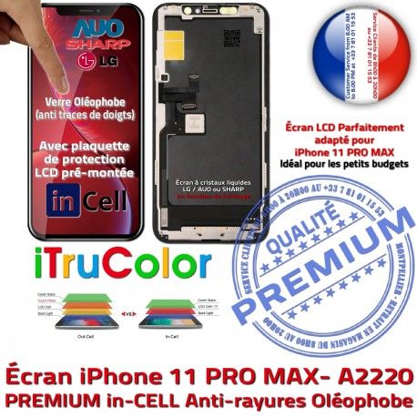 Vitre Apple iPhone A2220 Cristaux LCD PREMIUM Touch Retina 3D inCELL Écran SmartPhone 6,5 iTruColor HD Réparation Liquides in