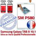Galaxy Samsung TAB A SM-P580 B Vitre PREMIUM Blanche Chocs Blanc TAB-A Verre en Qualité Tactile aux 10.1 Supérieure Ecran Résistante in