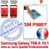 Samsung Galaxy TAB A SM-P585Y B Résistante Blanche P585Y Ecran Qualité PREMIUM Blanc SM aux Chocs en TAB-A Vitre Supérieure Tactile 10.1 Verre