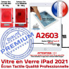 iPad 2021 A2603 Blanc Monté Verre Fixation Vitre Qualité Tactile HOME Nappe Caméra Ecran Tablette Oléophobe Réparation Adhésif