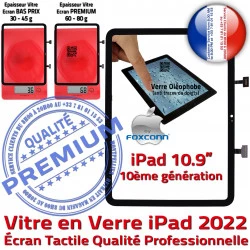 A2757 gén Qualité Tactile Adhésif Vitre PREMIUM Verre Remplacement Noir A2777 Prémonté Oléophobe 10éme 2022 Precollé Professionnelle Écran A2696 iPad