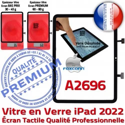 Tablette Adhésif A2696 Nappe Dorée Oléophobe Professionnelle Verre Réparation Monté iPad Écran 2022 Qualité Tactile Noir Vitre