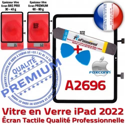 Ecran Verre Noir Monté Réparation Vitre iPad Adhésif Tactile Oléophobe Qualité PACK 2022 Tablette A2696 KIT Professionnelle